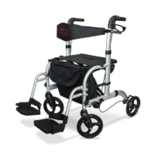 Aluminium Vierrad Rollator mit Fußstützen AT51005
